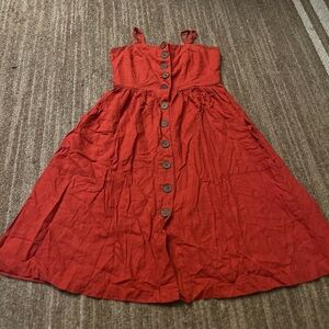 Red Button-Down Sundress